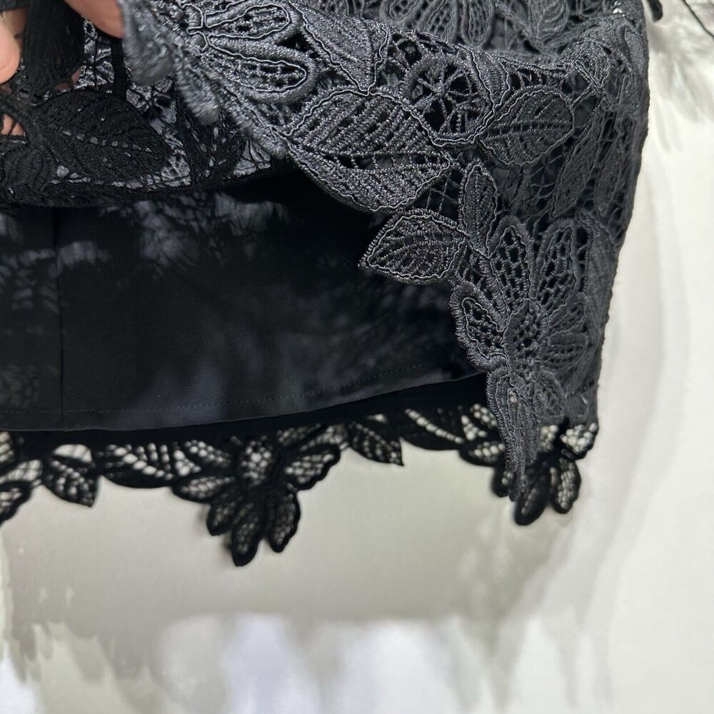 Free People Dusk Lace Off Shoulder black Mini Dress Size 0 - Picture 4 of 12